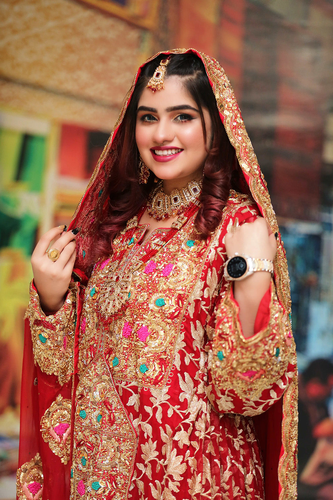 Open Gown Lehenga Dupatta Pakistani Silver Bridal Dress