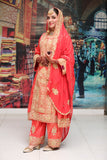 Light Red White Bridal Balochi Hand Work, Pakistani Wedding Dress